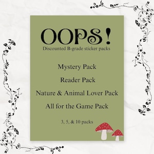 Pegatinas de grado B / pegatinas de oops / pegatinas de libros / pegatinas de gatos / paquete de pegatinas misteriosas / caja misteriosa / todo para el juego / la cancha de la trinchera