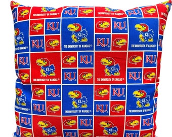 University of Kansas Throw Pillow-Kansas Jayhawks Pillow-17"X17"-Super Soft & Yummy.