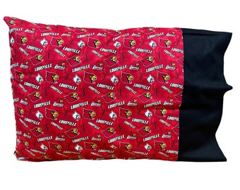 University of Louisville Cotton Pillow Case-Louisville Cardinals Pillowcase-Fits Standard Size Pillows