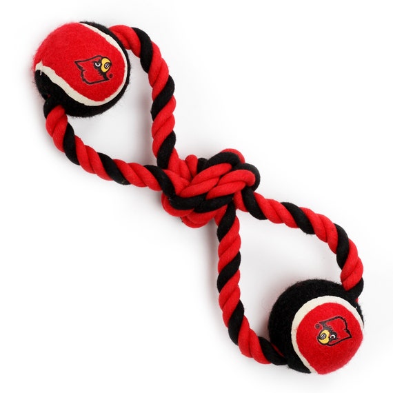 Pet Goods Manufacturing Louisville Cardinals Double Ball with Dog Toy Rope