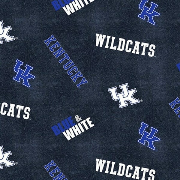 University of Kentucky Cotton Fabric by Sykel-Kentucky Wildcats Distressed and Matching Solid Cotton Fabrics