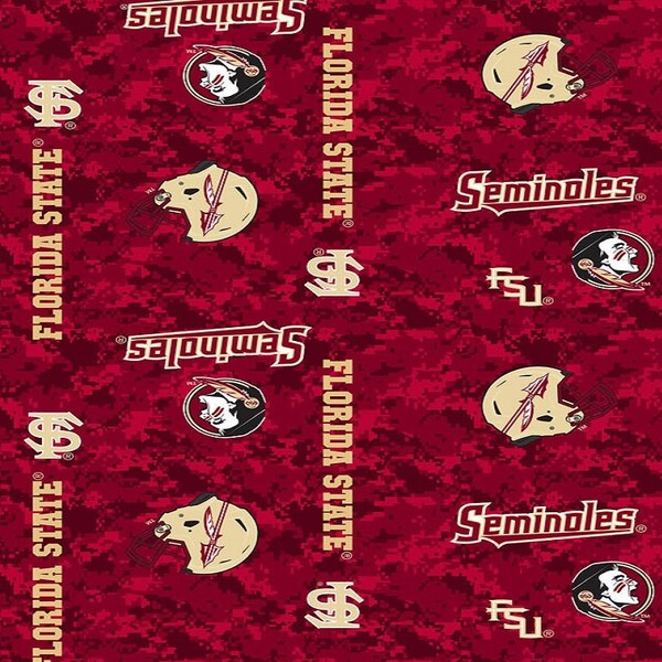 Florida State University Fleece Fabric by Sykel-FSU Seminoles Digi Camo Fleece Blanket Fabric