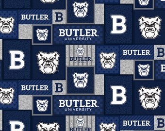 Butler University Fleece Fabric by Sykel-Butler Bulldogs College Patch Fleece Blanket Fabric