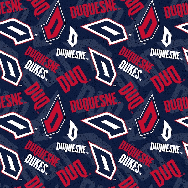 Duquesne University Cotton Fabric by Sykel-Duquesne Dukes Tone on Tone and Matching Solid Cotton Fabrics