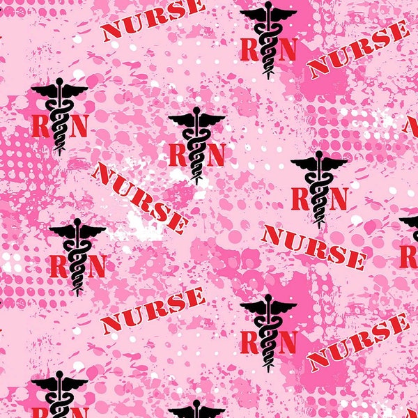 Nurse Cotton Fabric by Sykel-Thank You Nurse, RN, Care Giver, and Hero Cotton Fabrics