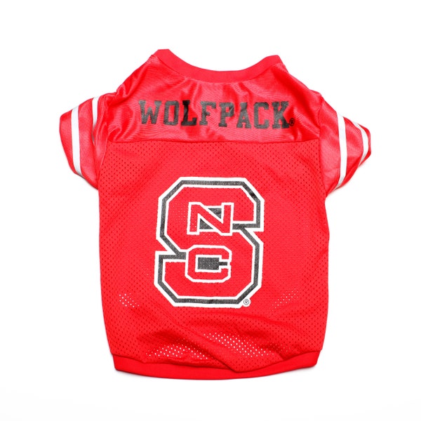 NC State Wolfpack Dog Jersey-North Carolina State University Sports Shirt for Pets-Small, Medium, and Large