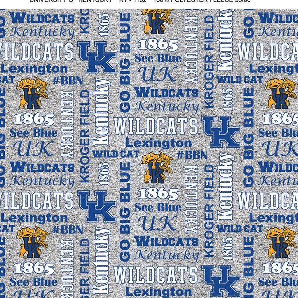 University of Kentucky Fleece Fabric by Sykel-Kentucky Wildcats Verbiage Fleece Blanket Fabric