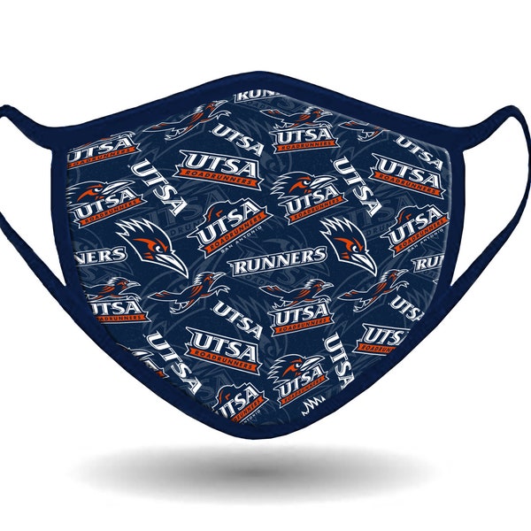 University of Texas at San Antonio Reusable Cotton Face Mask-UTSA Roadrunners Dual Layer Adjustable Face Mask