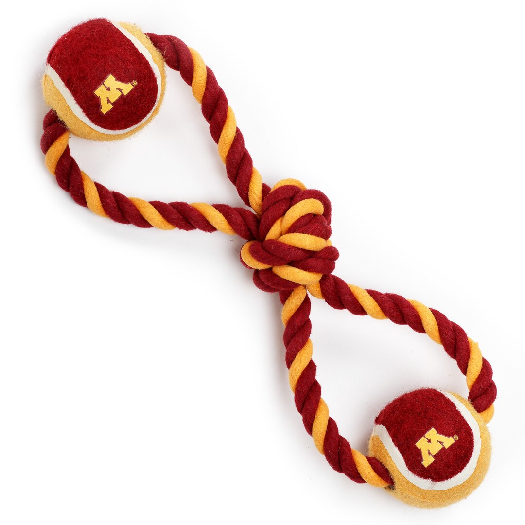 University of Minnesota Dog Toyminnesota Golden Gophers Rope Tug Toy With Tennis Balls Etsy