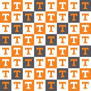 University of Tennessee Cotton Fabric by Sykel-Tennessee Volunteers Collegiate Check and Matching Solid Cotton Fabrics