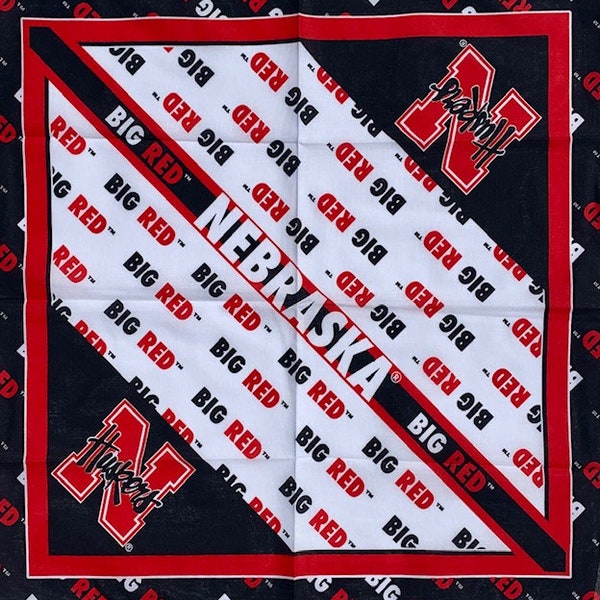 University of Nebraska 22" Square Bandana-Nebraska Cornhuskers NCAA Large Bandana for Face, Neck, Hair, or Pets