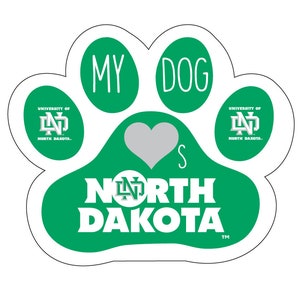 University of North Dakota Dog Paw Magnet-My Dog Loves North Dakota Fighting Hawks Paw Shaped Magnet