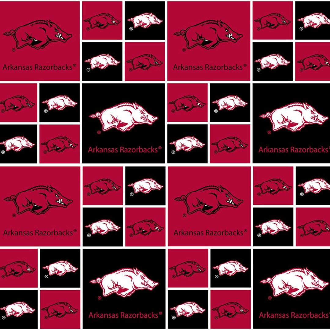 University of Arkansas Cotton Fabric by Sykelarkansas Razorbacks
