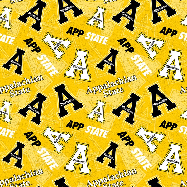 Appalachian State University Cotton Fabric by Sykel-App State Mountaineers Geometric and Matching Solid Cotton Fabrics