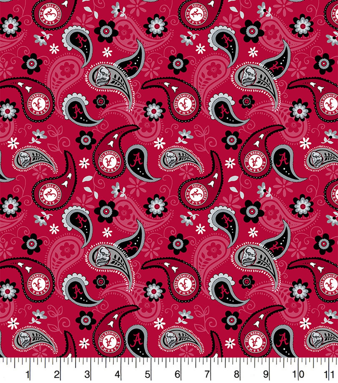 University of Alabama Cotton Fabric by Sykel-alabama Crimson Tide ...