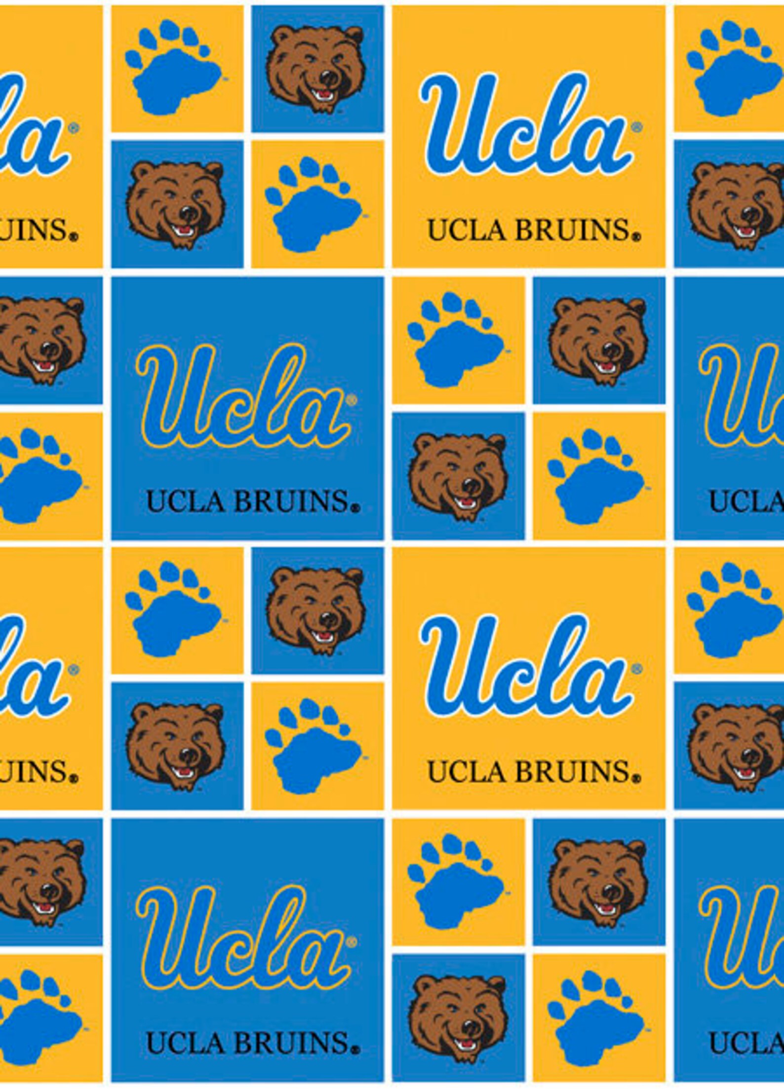 UCLA Cotton Fabric by Sykelucla Bruins Geometric and Matching Etsy