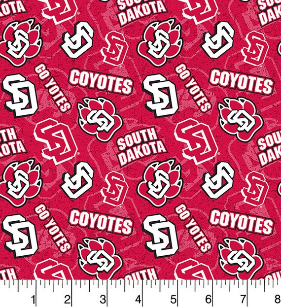 University Of South Dakota Cotton Fabric By Sykelsouth