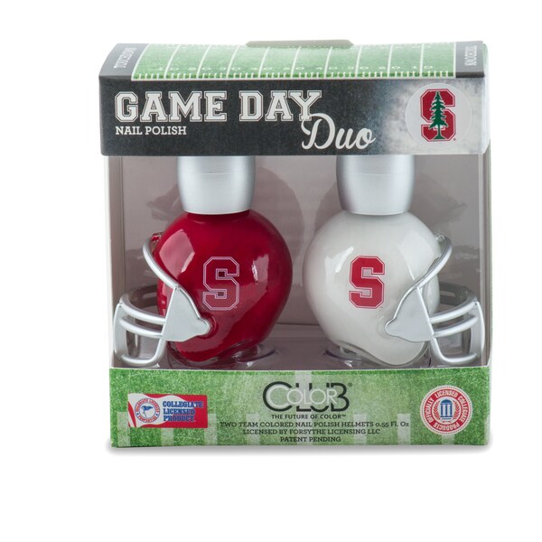 Stanford Cardinal Game Day Nail Lacquer Set-Stanford University Game Day Duo Color Nail Polish by Color Club