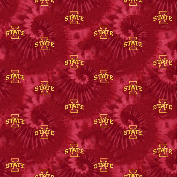 Iowa State University Cotton Fabric by Sykel-Iowa State Cyclones Tie Dye and Matching Solid Cotton Fabrics