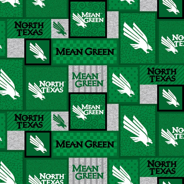 University of North Texas Fleece Fabric-100% Polyester-Non Pill-Officially Licensed North Texas Eagles Fabric-Choose Your Size