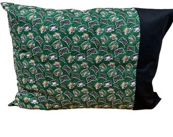 Ohio University Cotton Pillow Case-Ohio University Bobcats Pillowcase-Fits Standard Size Pillows