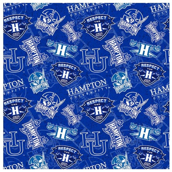 Hampton University Cotton Fabric by Sykel-Hampton University Pirates Tone on Tone and Matching Solid Cotton Fabrics