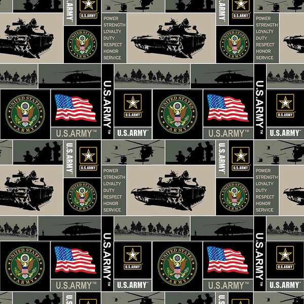 United States Military Fleece Fabric-100% Polyester-Non Pill-Officially Licensed US Army Fleece Fabric-Choose Your Size