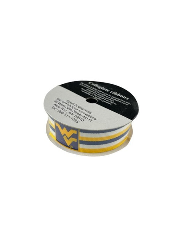 University of West Virginia Fabric Ribbon-licensed NCAA West Virginia  Mountaineers WVU Grosgrain Ribbon 1 Inch Width 