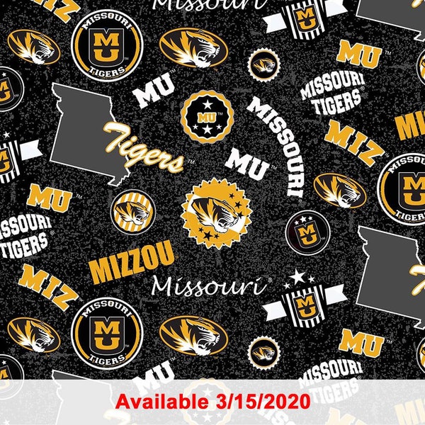 University of Missouri Cotton Fabric by Sykel-Missouri Tigers Home State and Matching Solid Cotton Fabrics