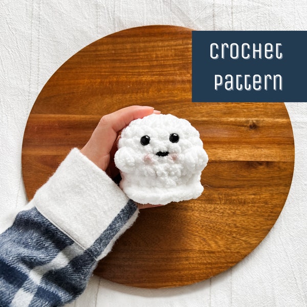 Teeny Tiny Ghost Crochet Pattern | Ghost Amigurumi | Halloween Decoration | Fall Decor | October Decor | Baby Boo | PDF Download