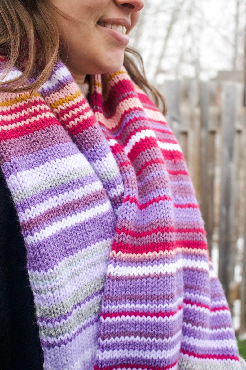 Temperature Scarf Knitting Pattern Color Chart Tutorial Printable