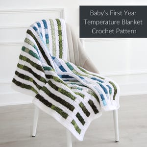 Baby&#39;s First Year Temperature Blanket Crochet Pattern | Color Chart Tutorial | Printable Temperatures Year | Colourful Stroller Blankie