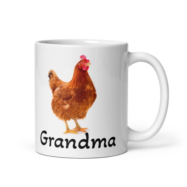Taza de café de pollo con la abuela Pollo impresa, regalo perfecto abuela