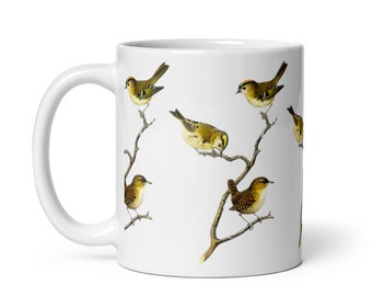 Beautiful Eurasian wren bird mug, perfect gift for the bird lover, bird watcher, wildlife enthusiast.