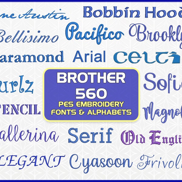 Embroidery Brother Pes Fonts Etsy