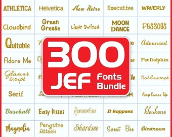 300 JEF Fonts sets, Embroidery Machine Fonts, Embroidery Alphabet, Letters, Popular Script Embroidery Monogram