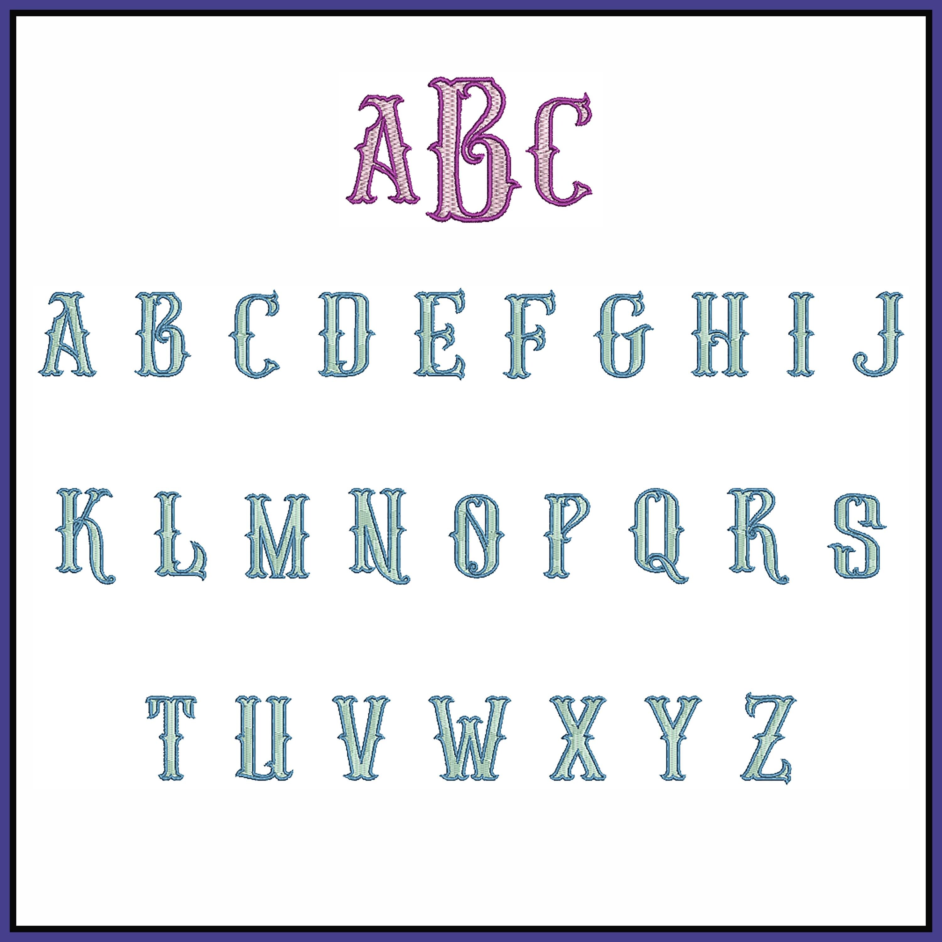 Fishtail Monogram Examples BX Embroidery Fishtail Monogram Fonts : 12 Machine Embroidery Designs ...