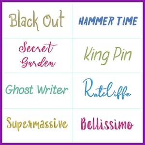 A selection of BX format machine embroidery fonts.