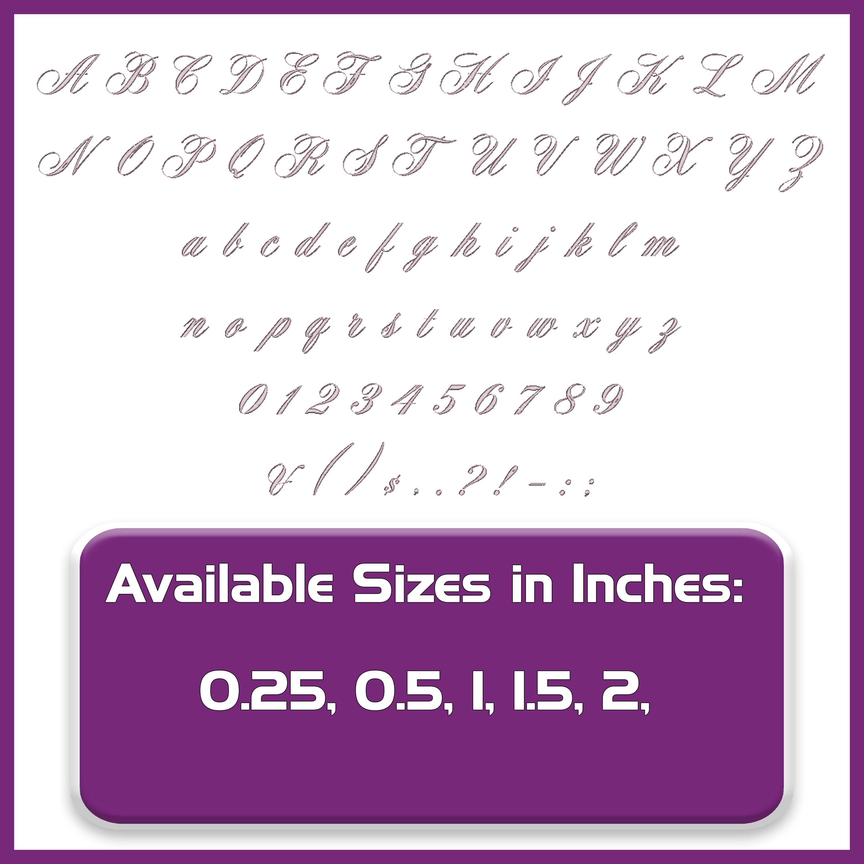 Oblivion Script Embroidery BX Font: 5 Sizes, Multiple Formats (0.25 ...