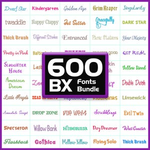BX Embroidery Fonts Bundle: 600 Font Pack (Digital Download)