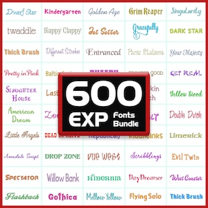 Lot de 600 polices d'EXP. Bernina : pack de polices de broderie (1 à 3 pouces) (téléchargement numérique)