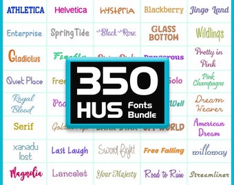HUS Embroidery Fonts Bundle: Husqvarna Viking Machine Fonts(Digital Download)