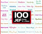 JEF Embroidery Fonts Bundle: 100 Janome Machine Font Pack (0.25 - 2 inch)