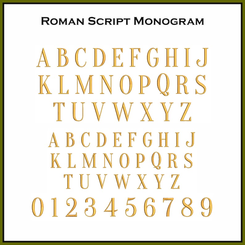 Roman Script Designs BX Embroidery Monogram Fonts : 12 Machine Embroidery Designs Brother ...