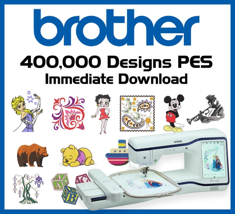 Brother machine embroidery designs collection PES cartoons fictional characters patches and badges