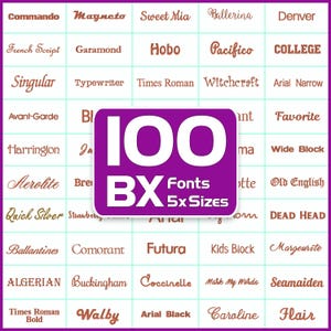 BOX Stickerei Schriften Bundle, 100 Schriften Set, Stickmaschine Schriften, Stickschrift Alphabet, Schrift, Buchstaben Stickerei Monogramm