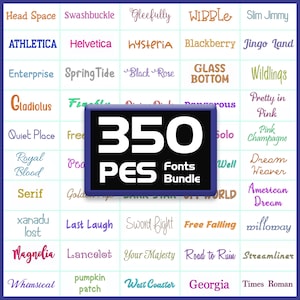 Caratteri per ricamo PES Brother: pacchetto di 350 lettere (download digitale)