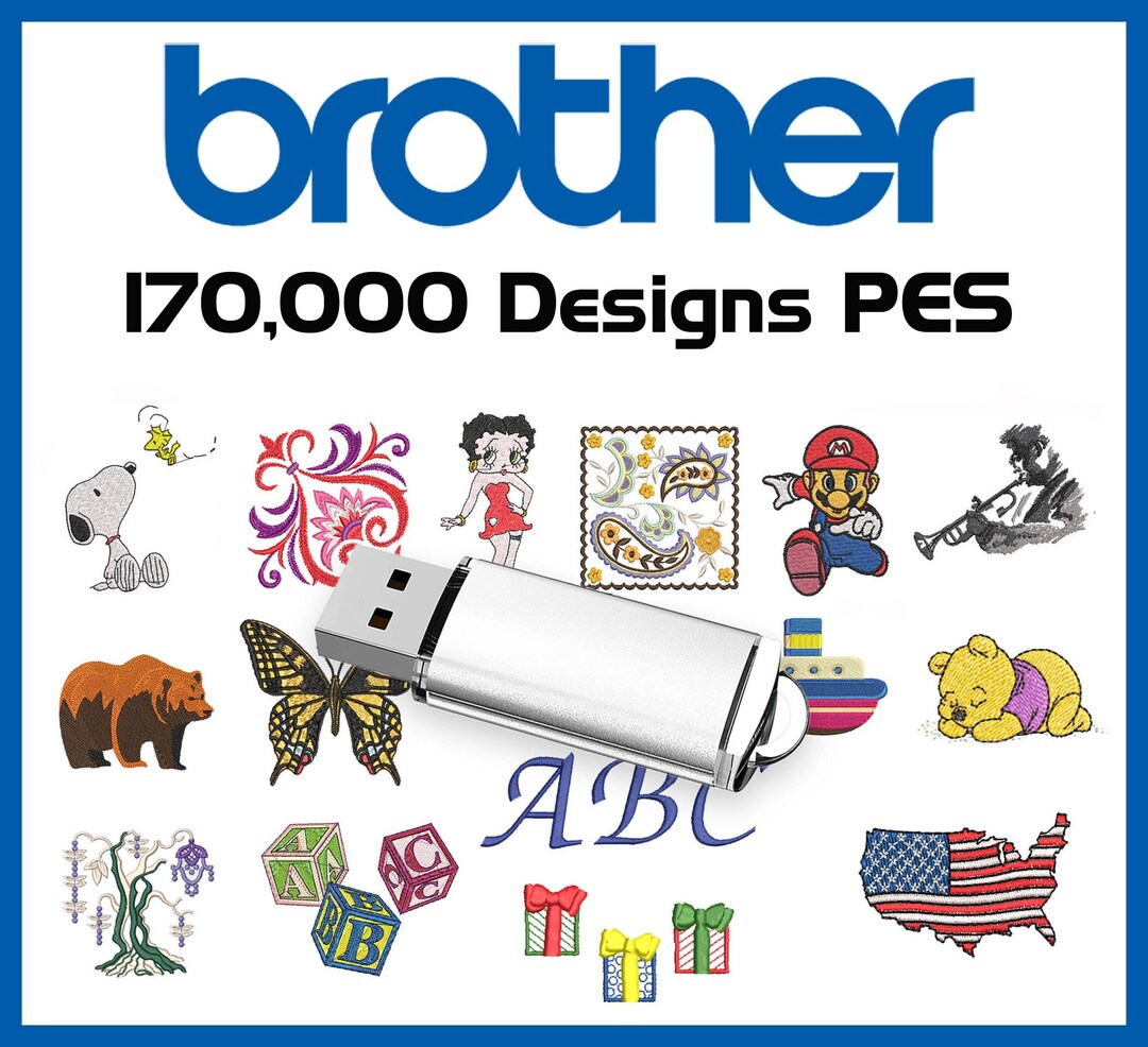 Machine Embroidery Designs Collection Brother on USB Over 170,000