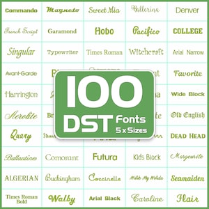 DST Embroidery Fonts Bundle, 100 Fonts set, Embroidery Machine Fonts, Embroidery Alphabet, Script, Letters Embroidery Monogram