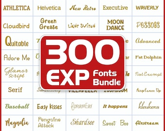 EXP Embroidery Fonts, 300 Fonts sets, Embroidery Machine Fonts, Embroidery Alphabet, Letters, Popular Script Embroidery Monogram
